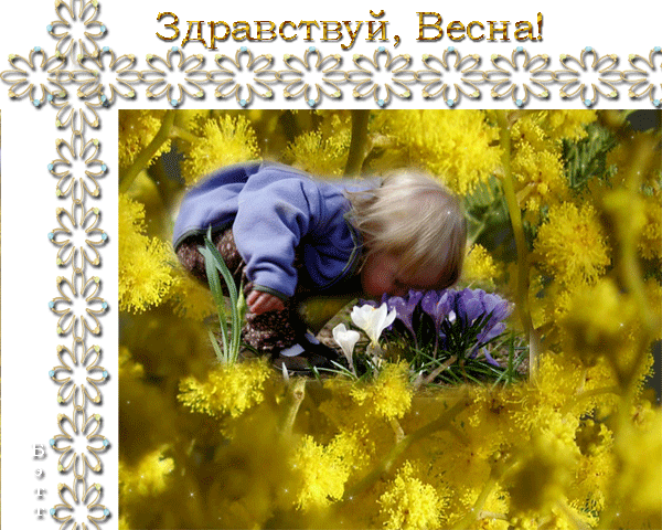 Анимация Весна Желтые цветы
